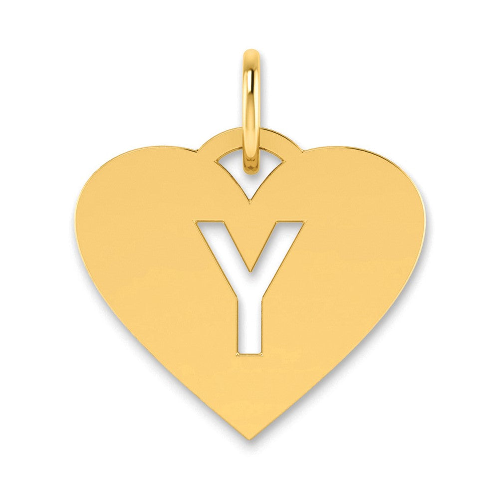 14K Yellow Gold 14Ky Initial Letter Y Charm