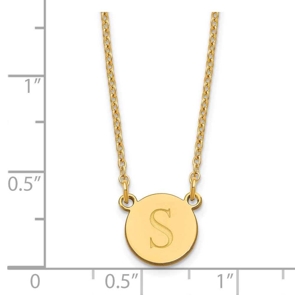 Gold Plated Sterling Silver/Gold Round Initial Necklace
