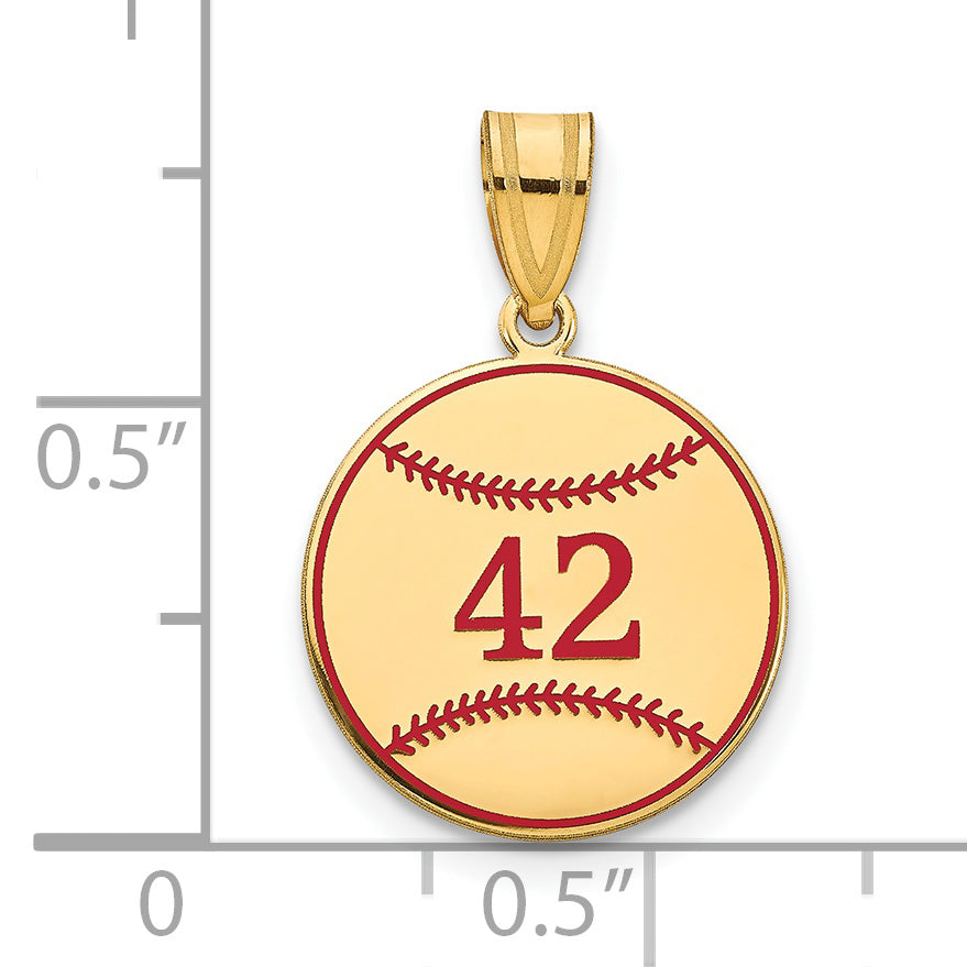 Gold Plated Personalized Baseball Epoxy Pendant