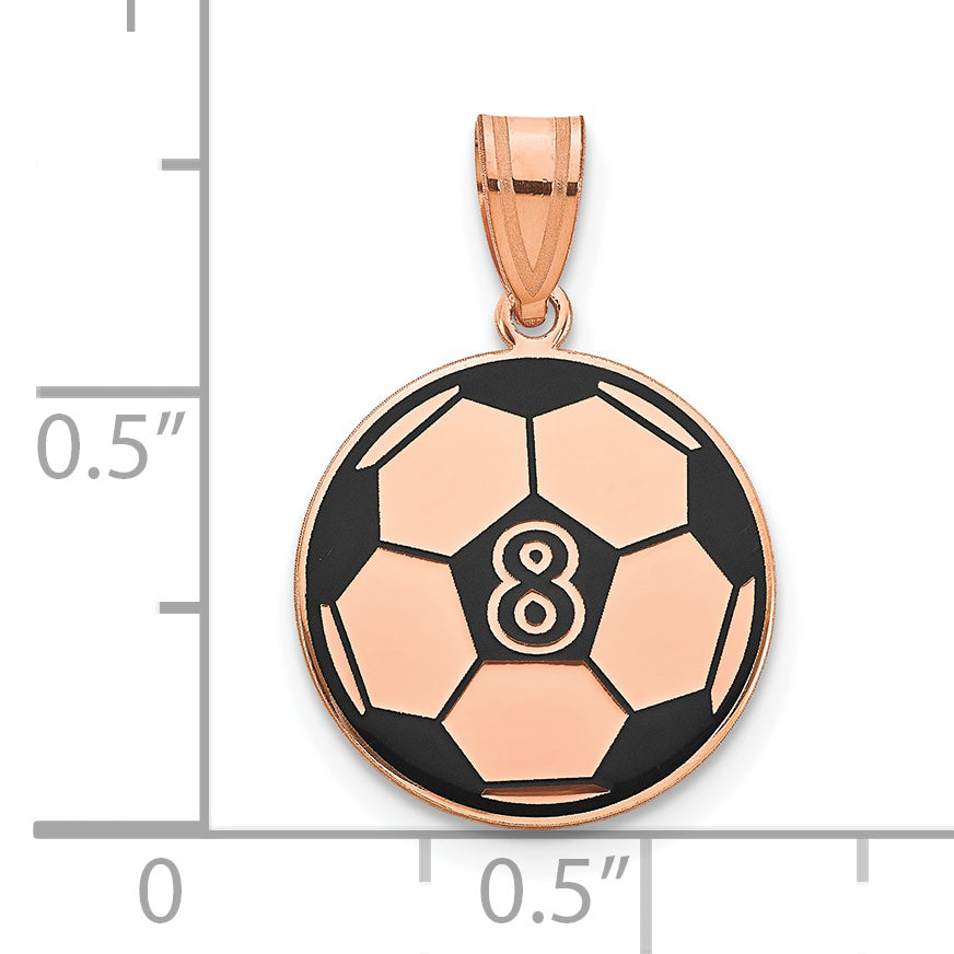 14K Rose Gold Personalized Soccer Ball Epoxy Pendant