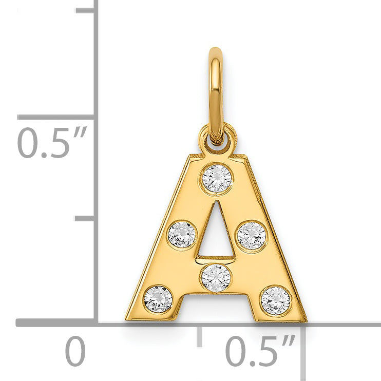 Gold Plated Sterling Silver/Gold Initial With Diamonds Charm