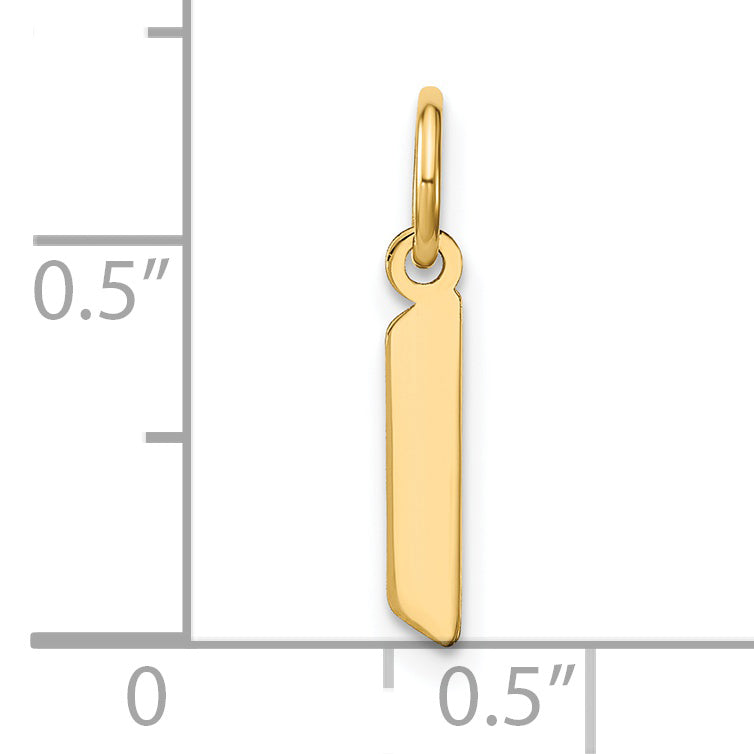 14k Yellow Gold 14ky Lowercase Letter L Initial Pendant