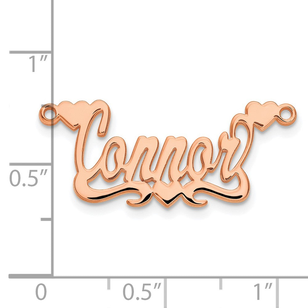 Rose Plated Sterling Silver/Rose Polished Hearts Name Plate