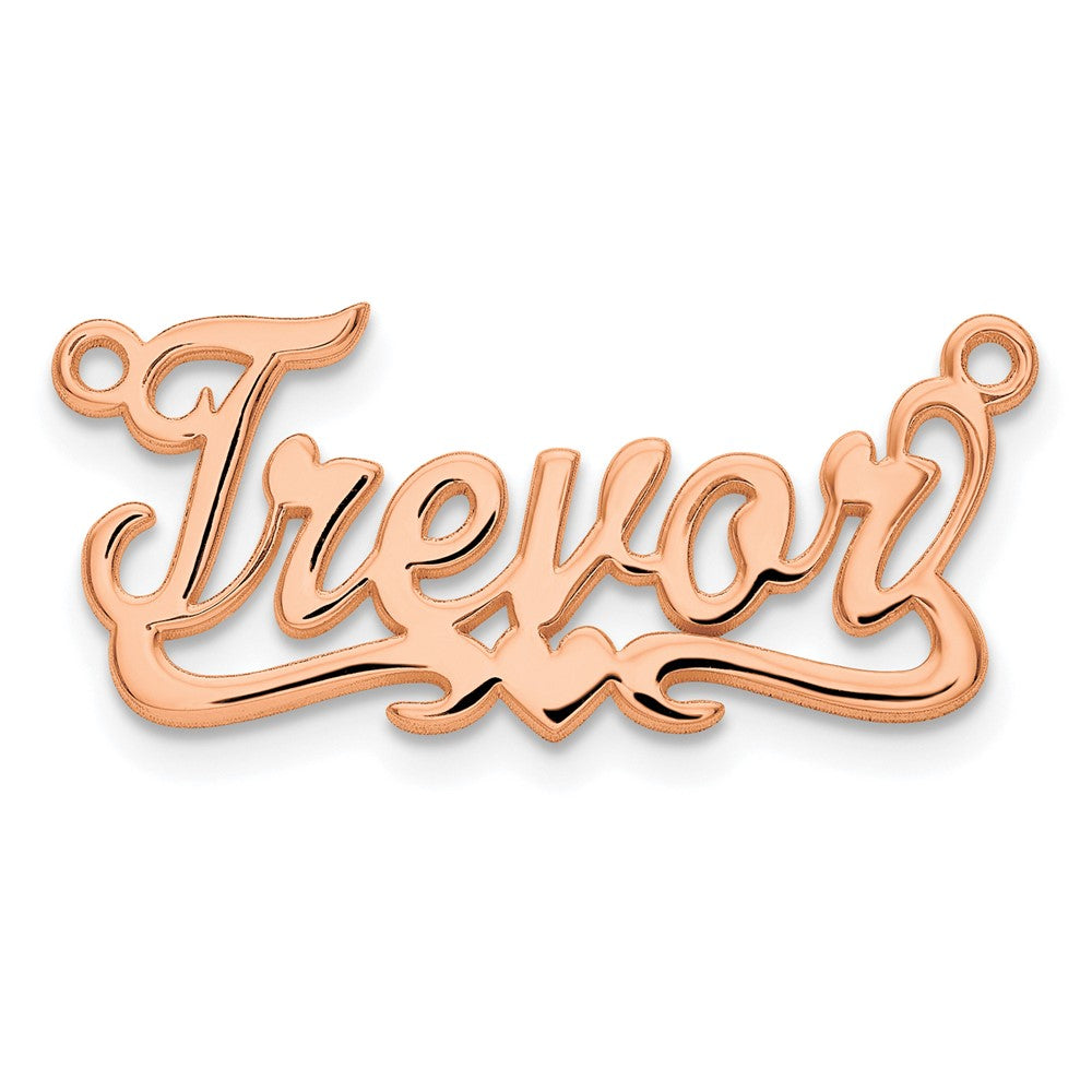 14K Rose Gold Polished Heart Name Plate