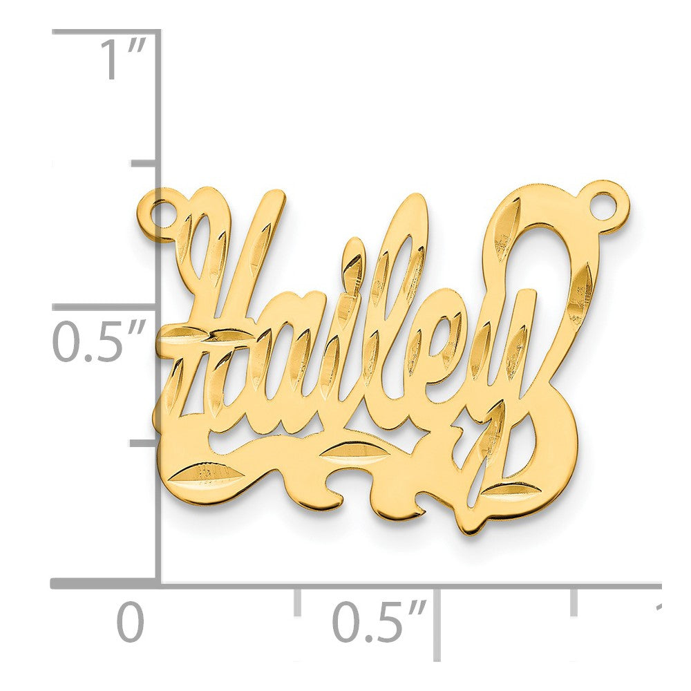 Gold Plated Sterling Silver/Gold Diamond Cut Name Plate