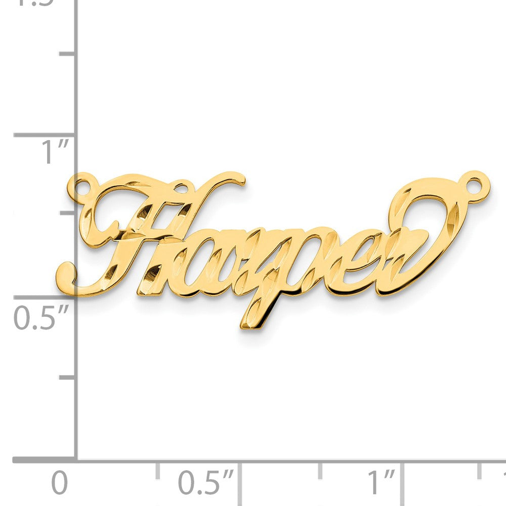 14K Yellow Gold Diamond Cut Name Plate