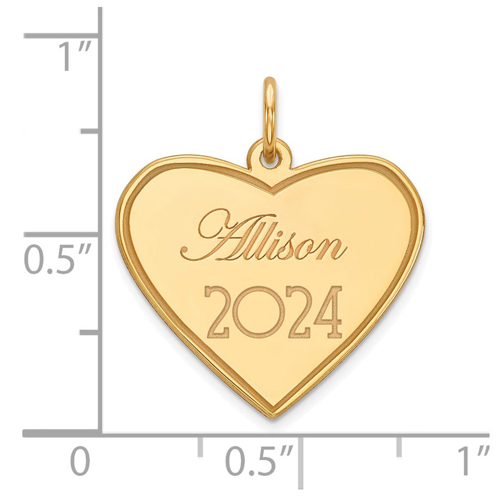 14K Yellow Gold Personalized Graduation Charm