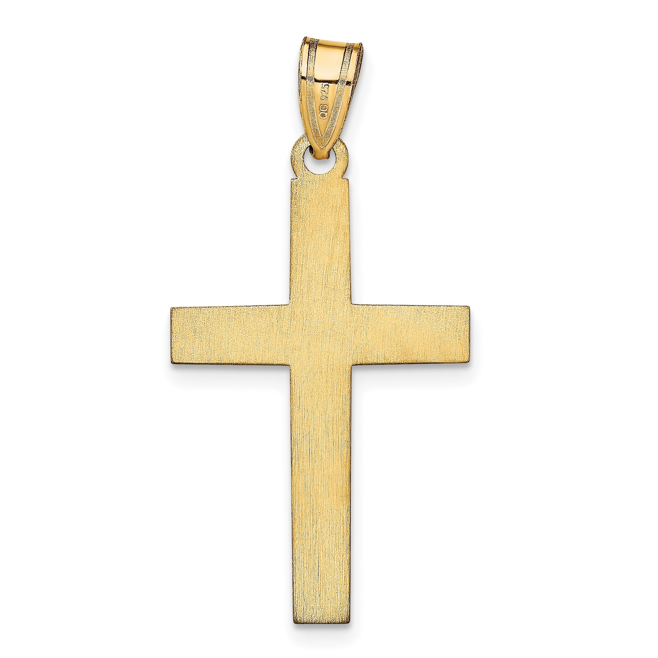 Gold Plated Sterling Silver/Gold Epoxy Cross With Name Pendant