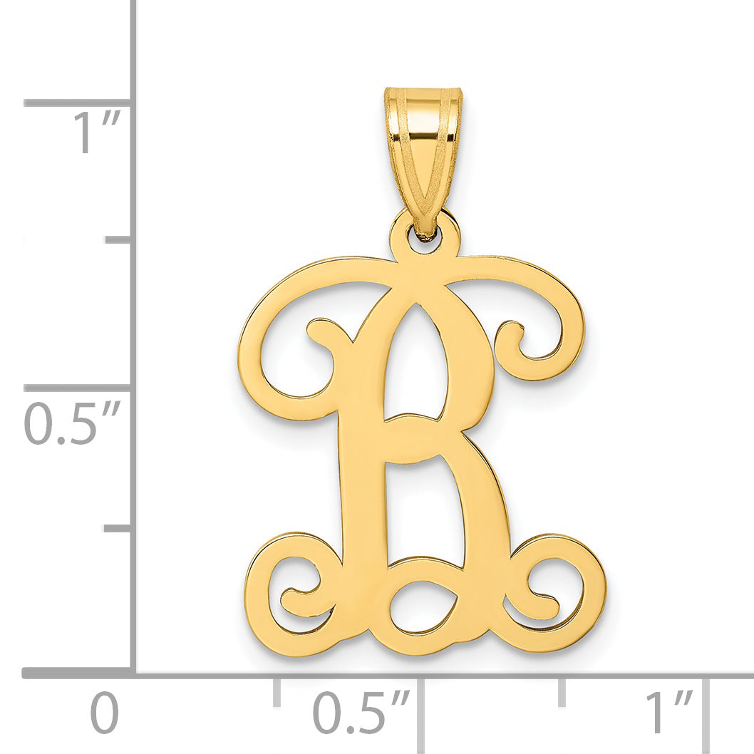 Gold Plated Sterling Silver Letter B Initial Pendant