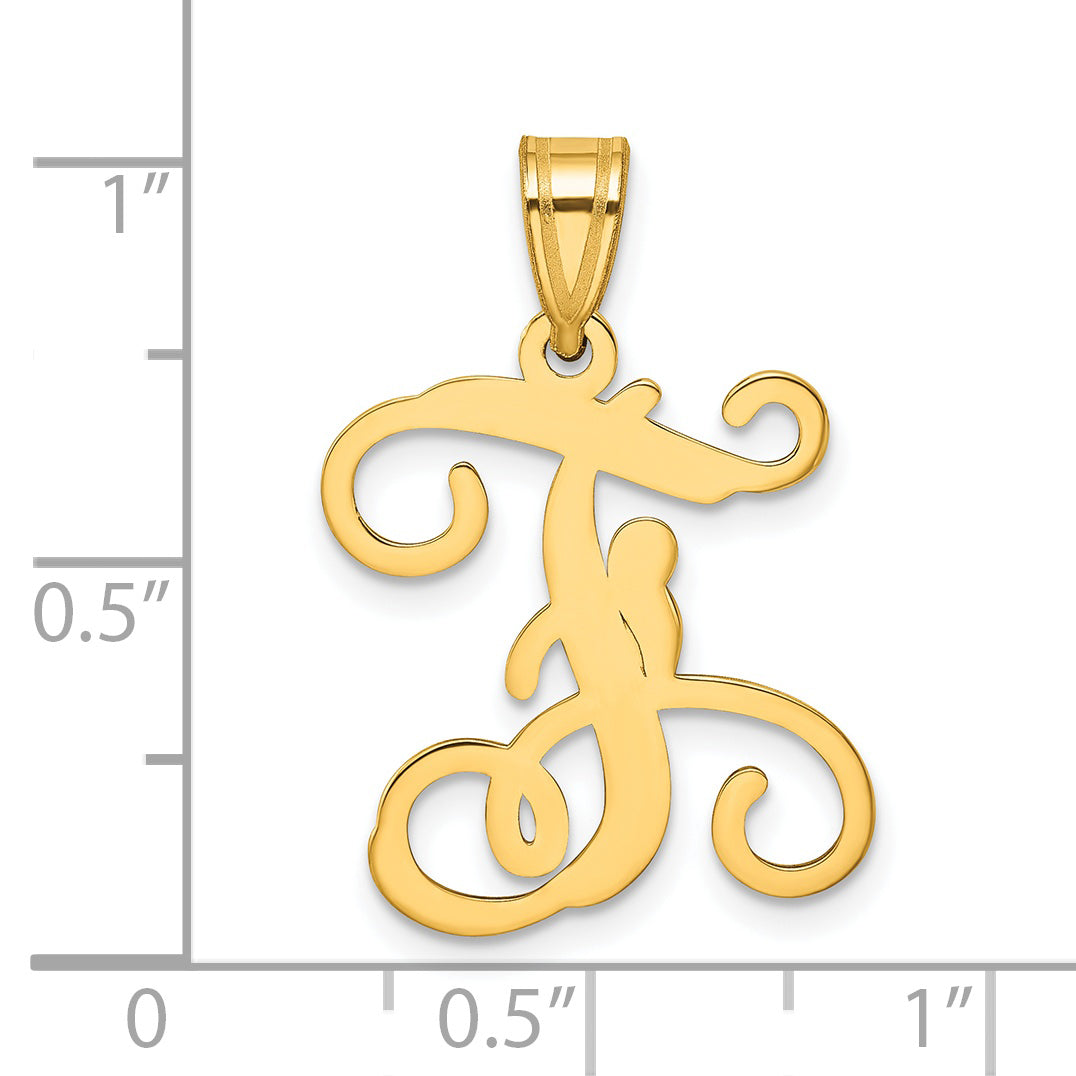 Gold Plated Sterling Silver Letter F Initial Pendant