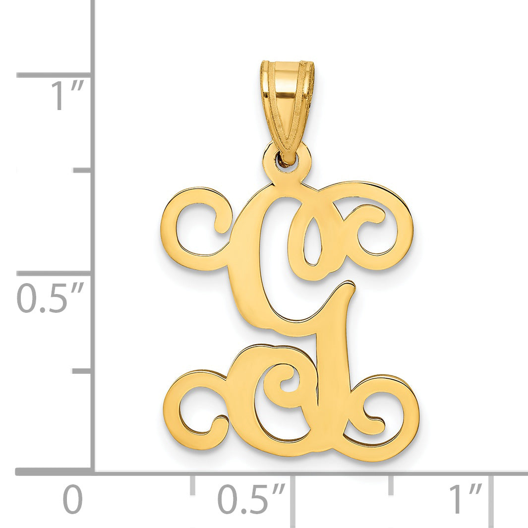 Gold Plated Sterling Silver Letter G Initial Pendant
