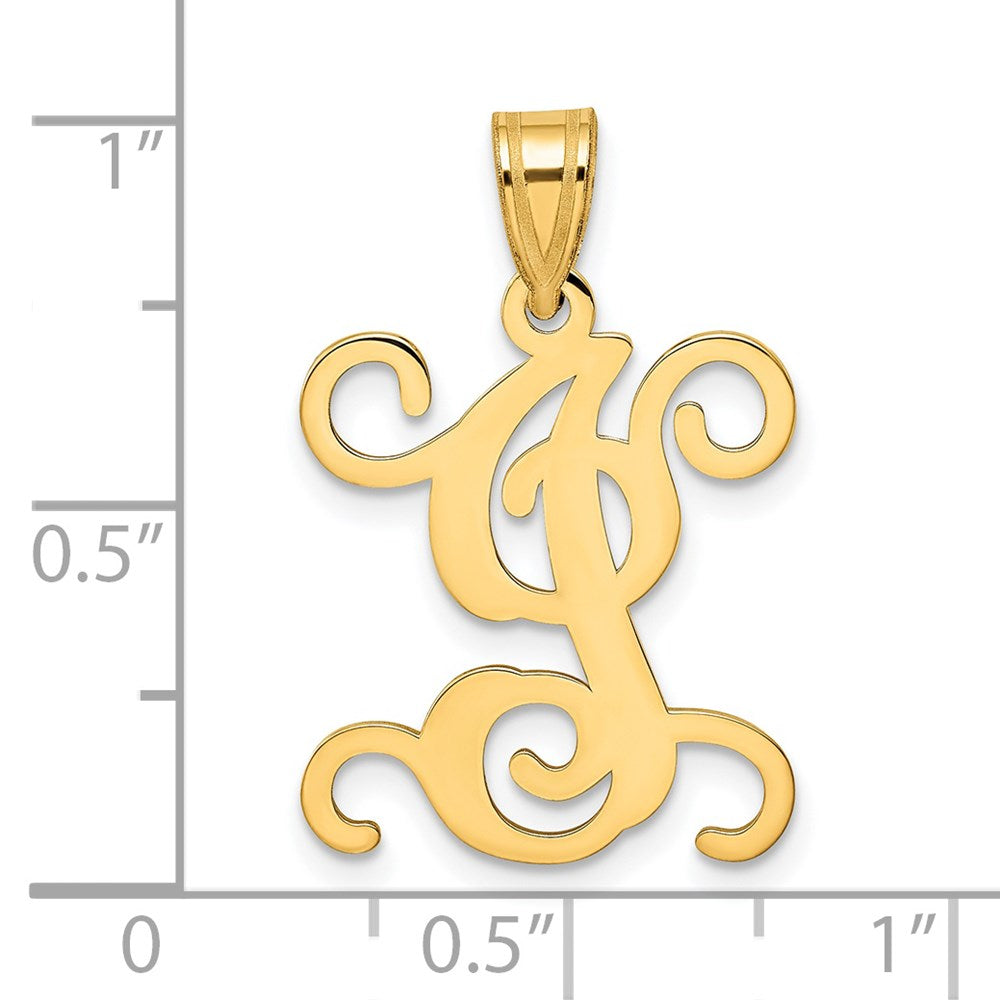 Gold Plated Sterling Silver Letter I Initial Pendant