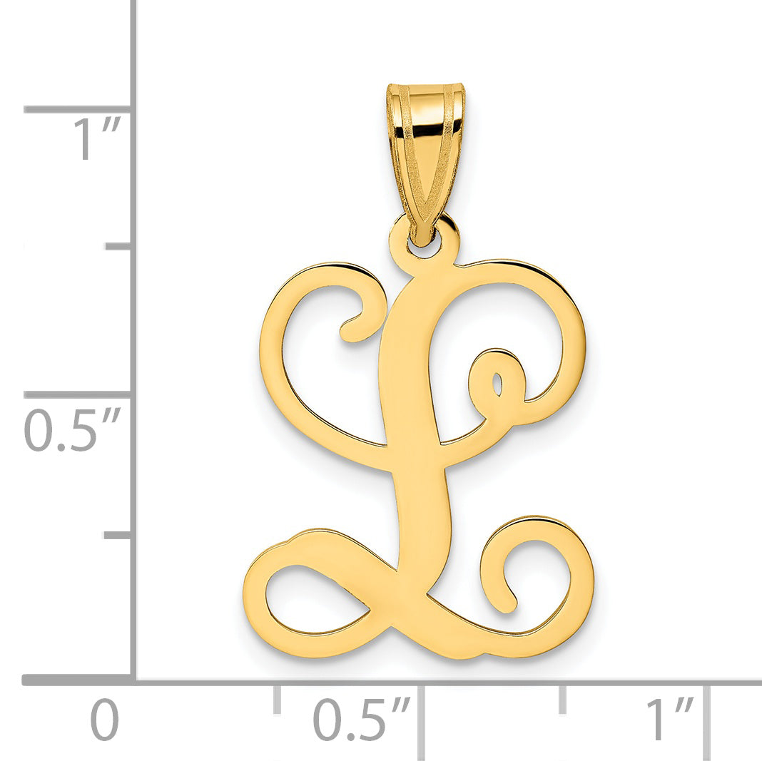 Gold Plated Sterling Silver Letter L Initial Pendant