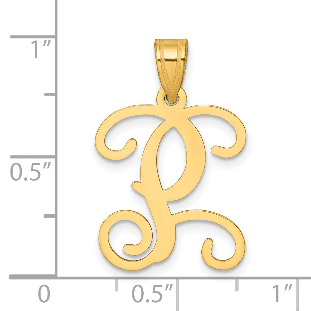 Gold Plated Sterling Silver Letter P Initial Pendant