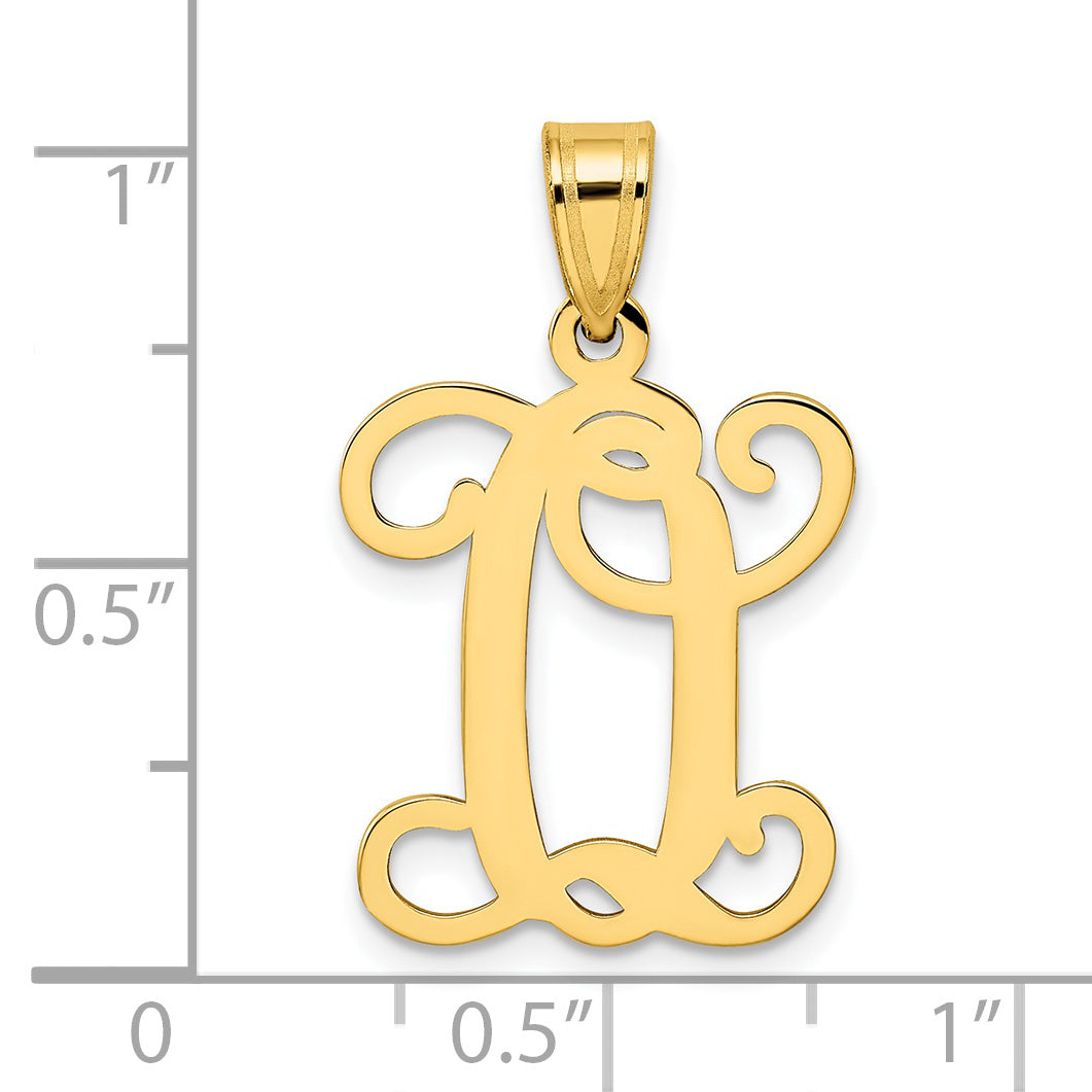 Gold Plated Sterling Silver Letter Q Initial Pendant