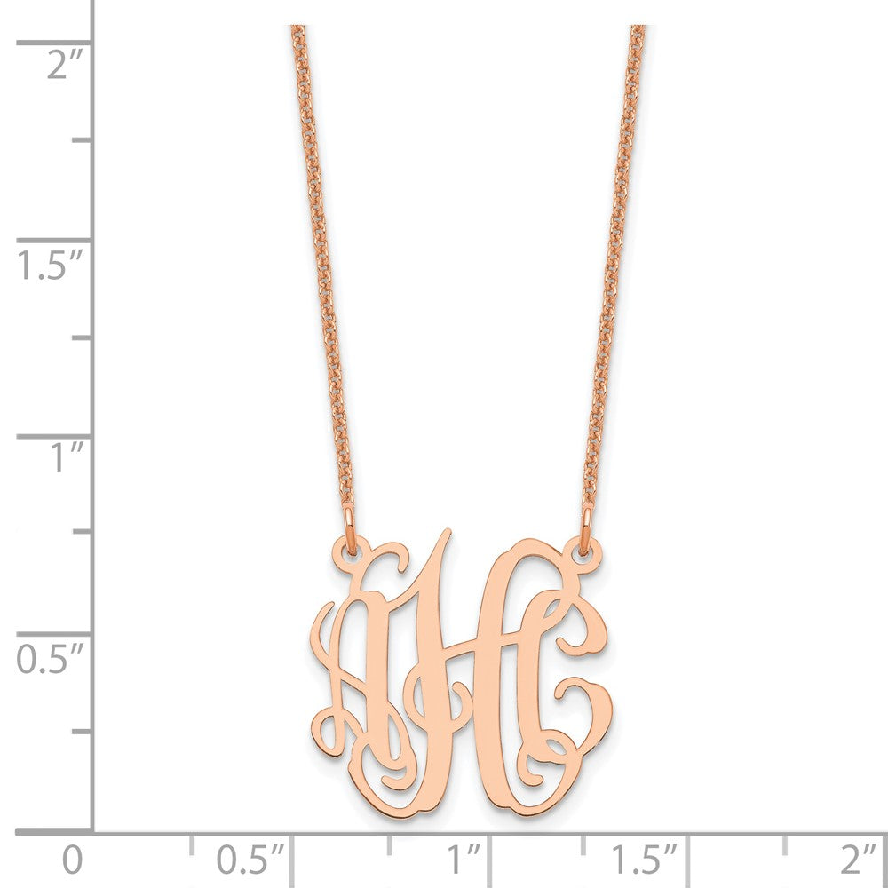14K Rose Gold Small Monogram Necklace