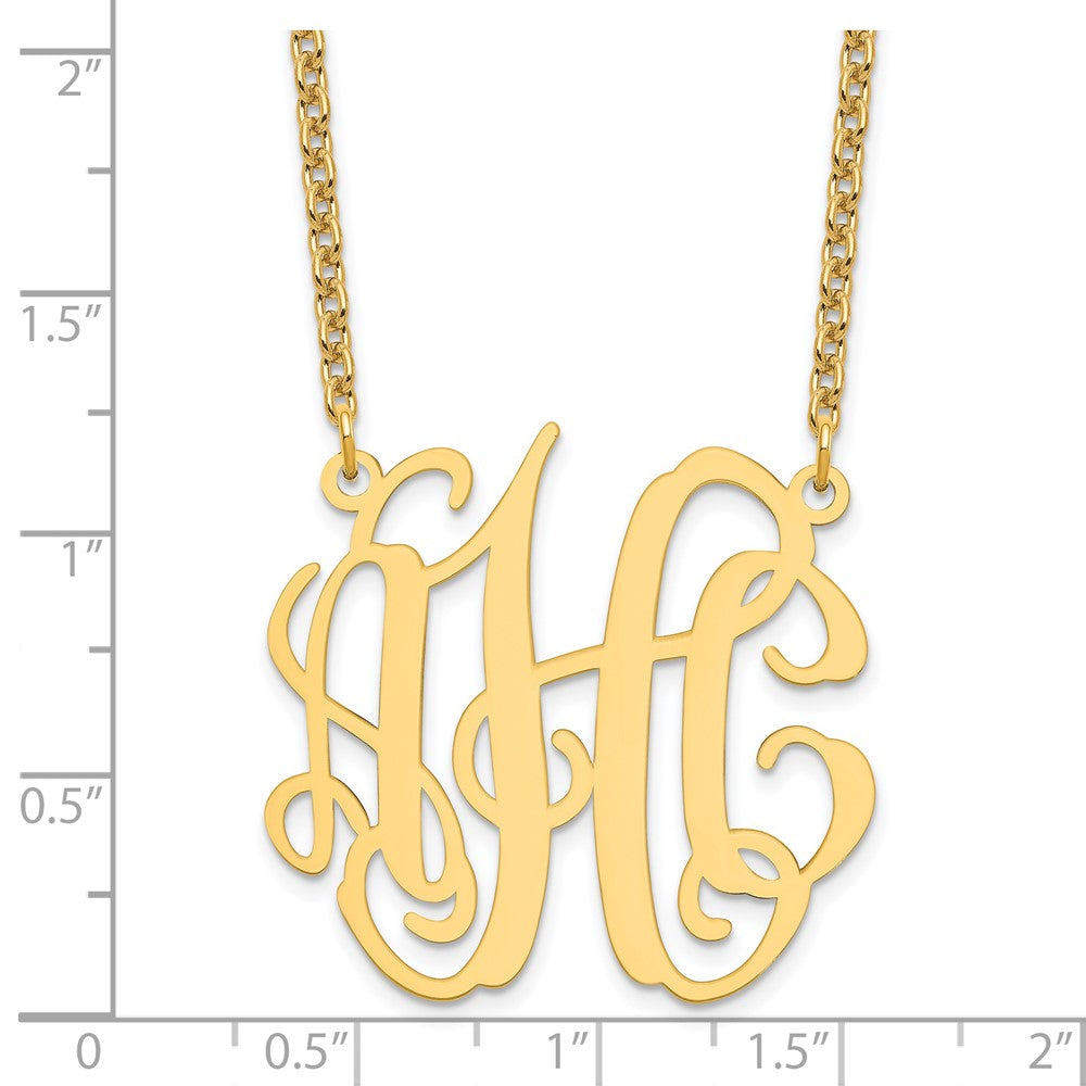 Gold Plated Sterling Silver/Gold Medium Monogram Necklace