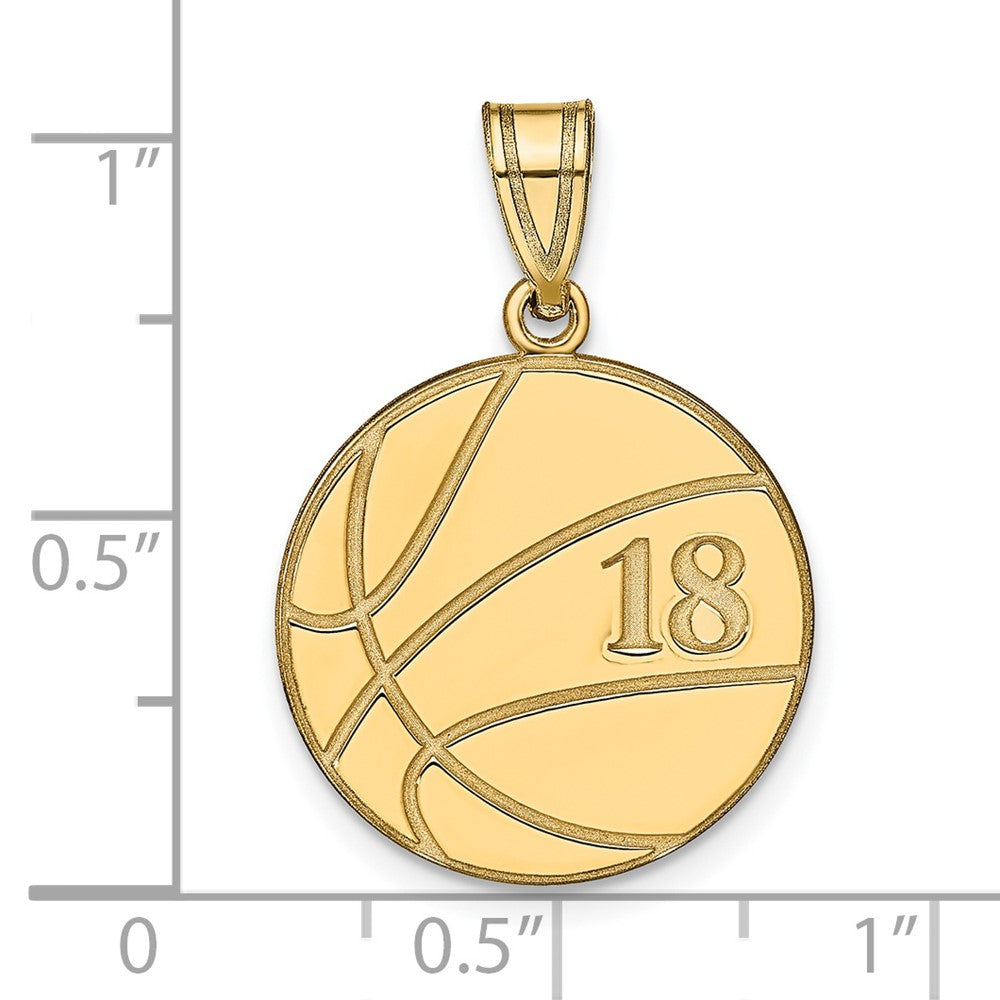 Gold Plated Sterling Silver/Gold Personalized Basketball Pendant