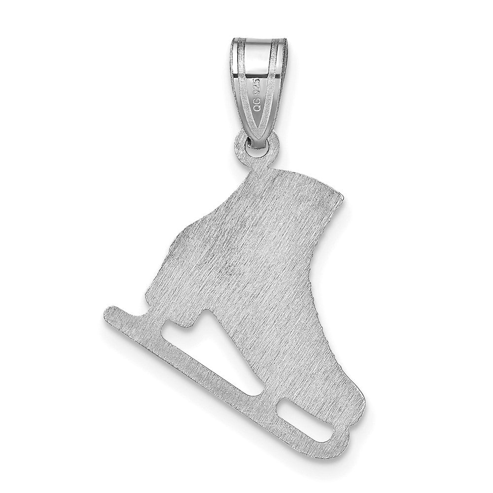 14K White Gold Personalized Ice Skate Pendant