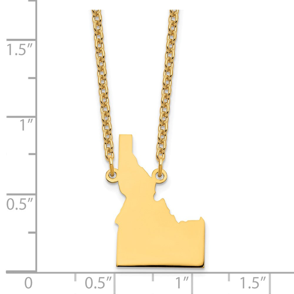 Gold Plated Sterling Silver/Gold Idaho State Necklace
