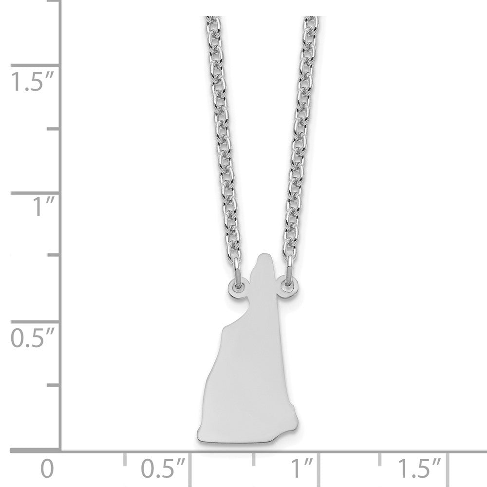 Sterling Silver Silver/Rhodium Plated New Hampshire State Necklace