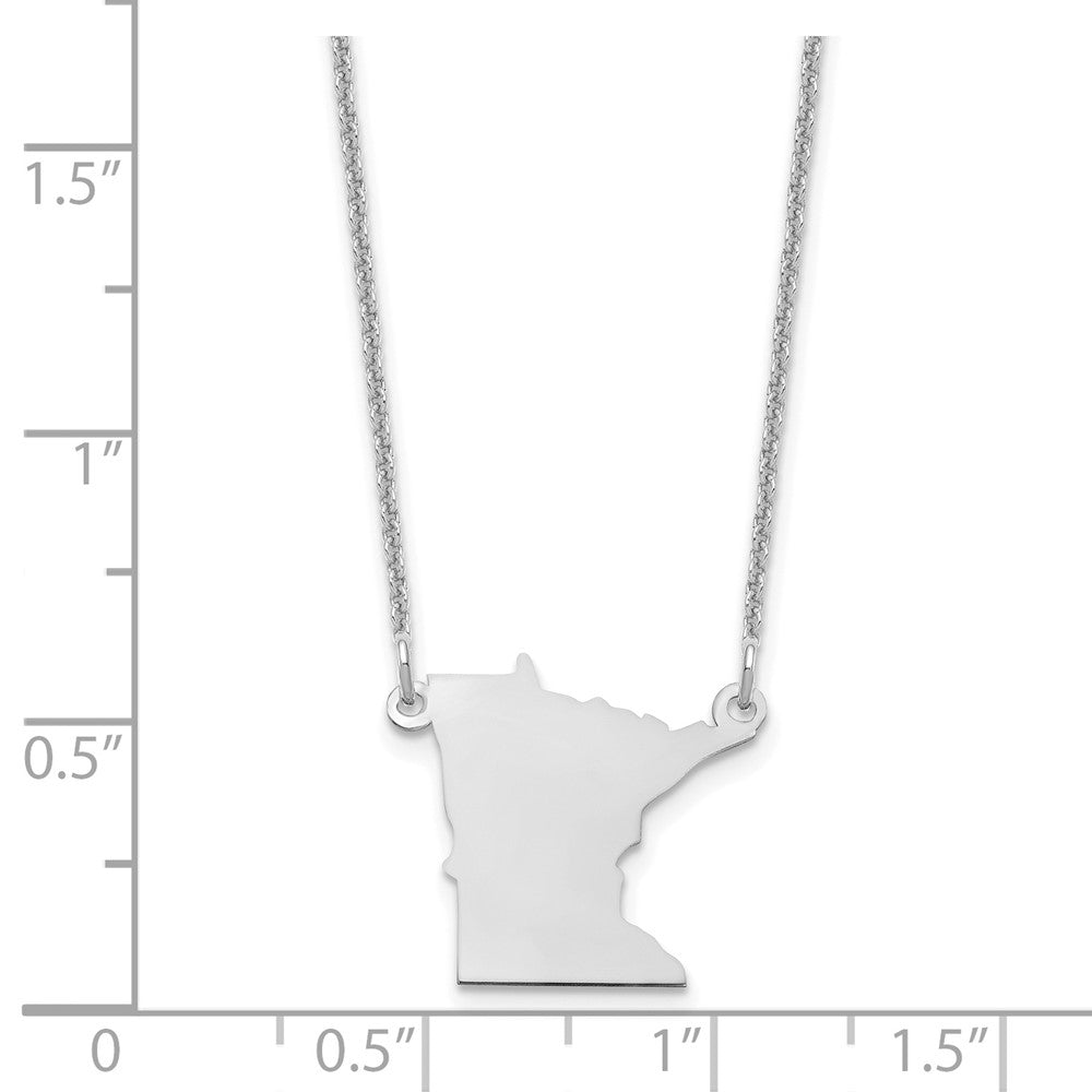 14K White Gold 14Kw Minnesota State Necklace