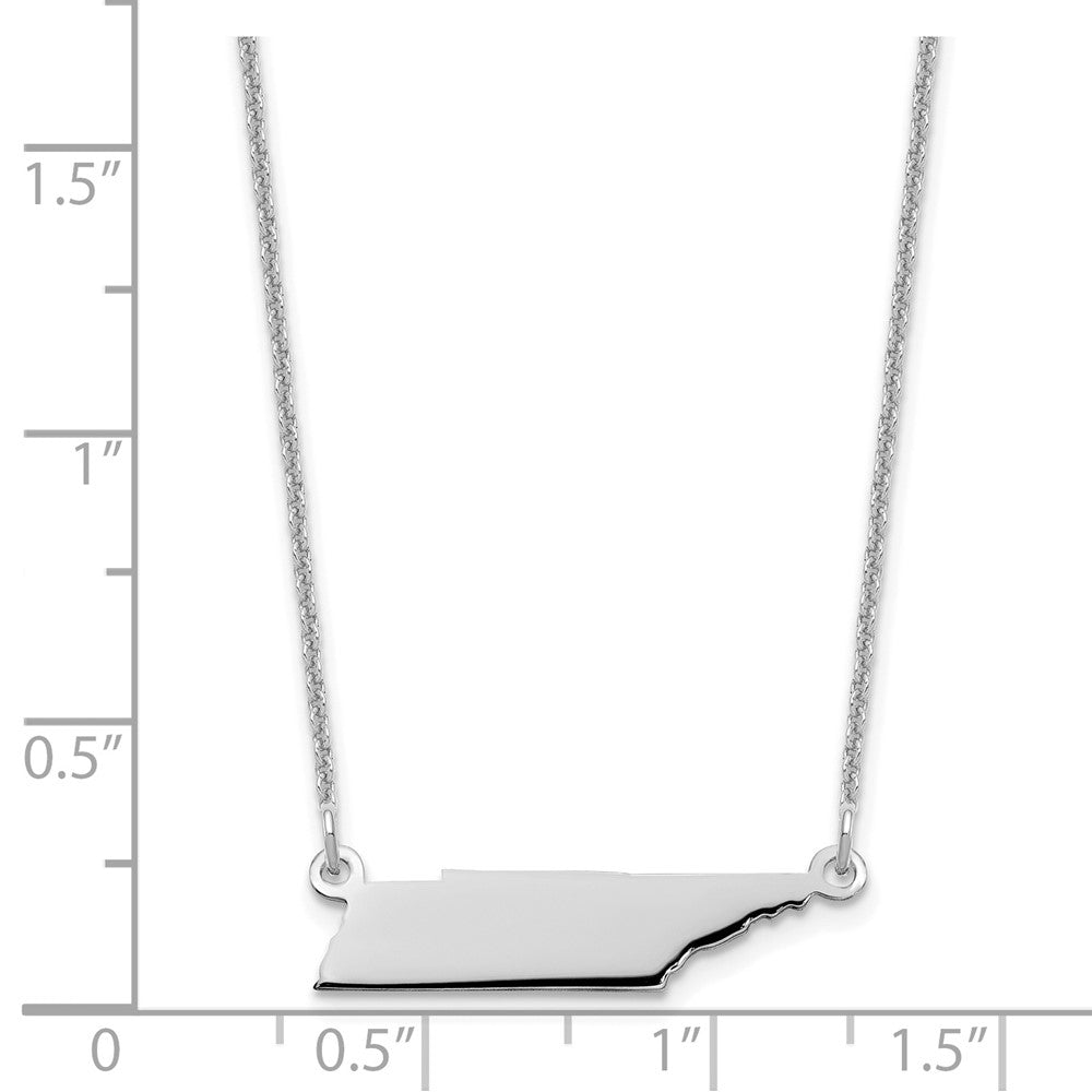 14K White Gold 14Kw Tennessee State Necklace