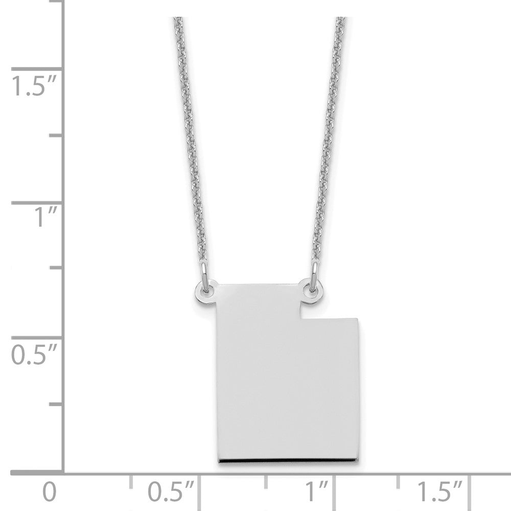 14K White Gold 14Kw Utah State Necklace