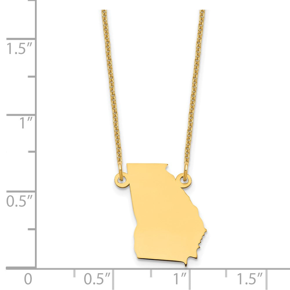 14K Yellow Gold 14Ky Georgia State Necklace