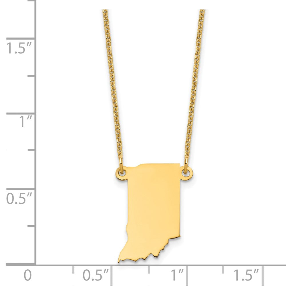 14K Yellow Gold 14Ky Indiana State Necklace