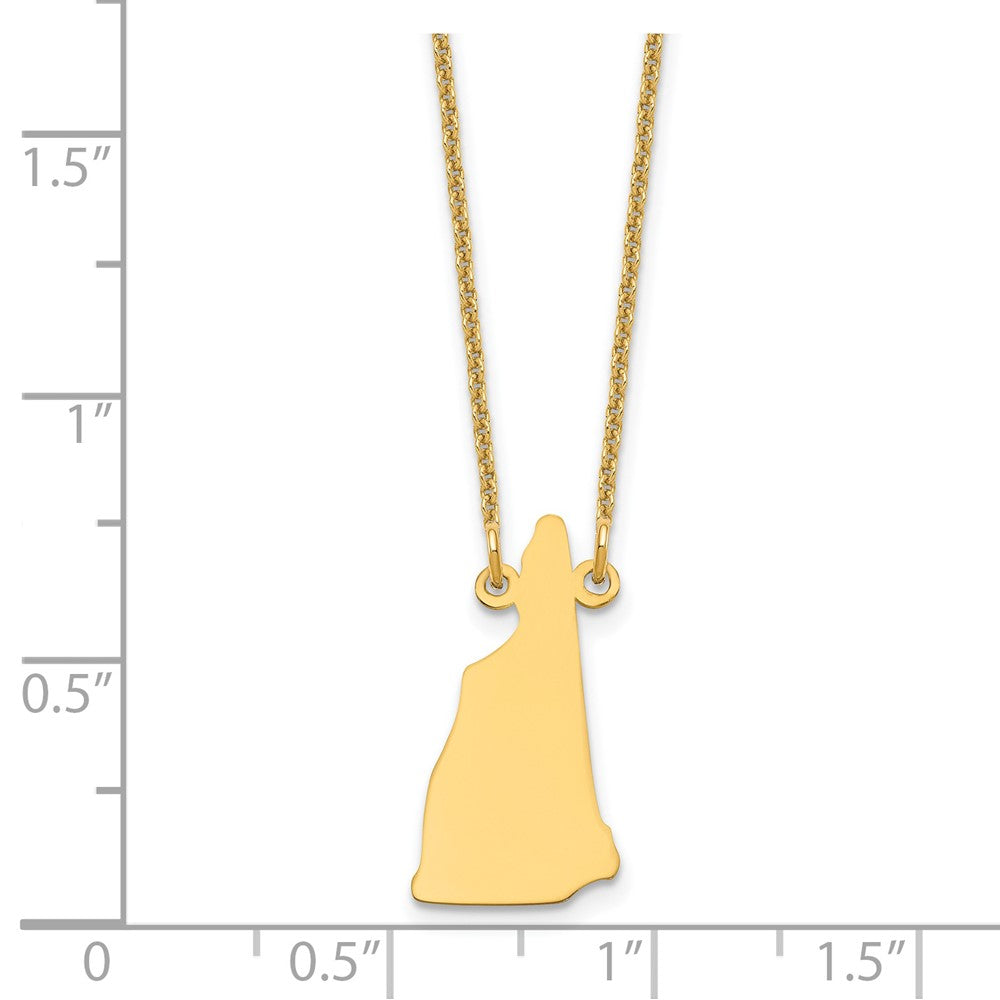 14K Yellow Gold 14Ky New Hampshire State Necklace