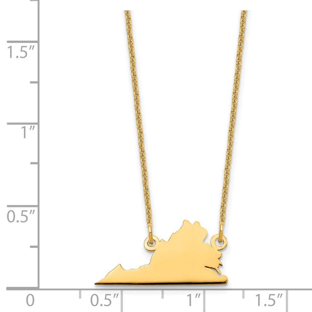 14K Yellow Gold 14Ky Virginia State Necklace