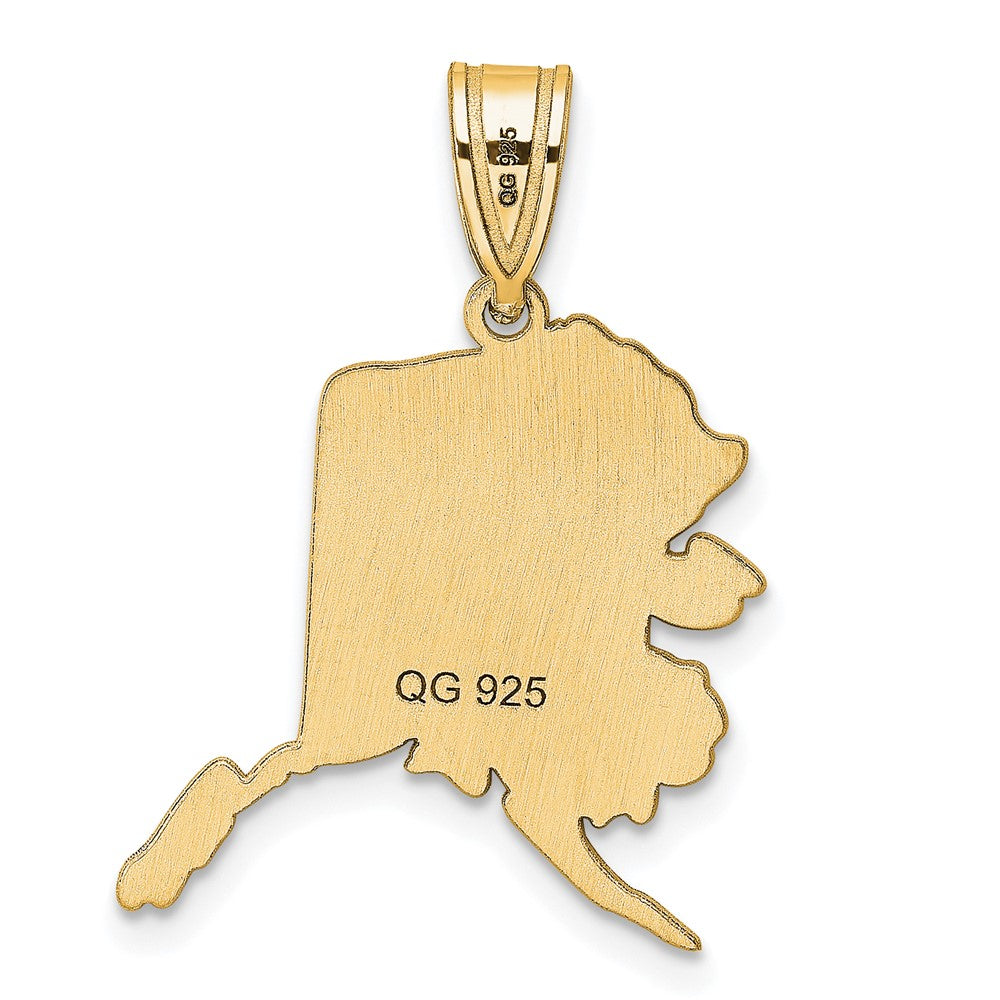 14k Yellow Gold 14KY Alaska State Pendant