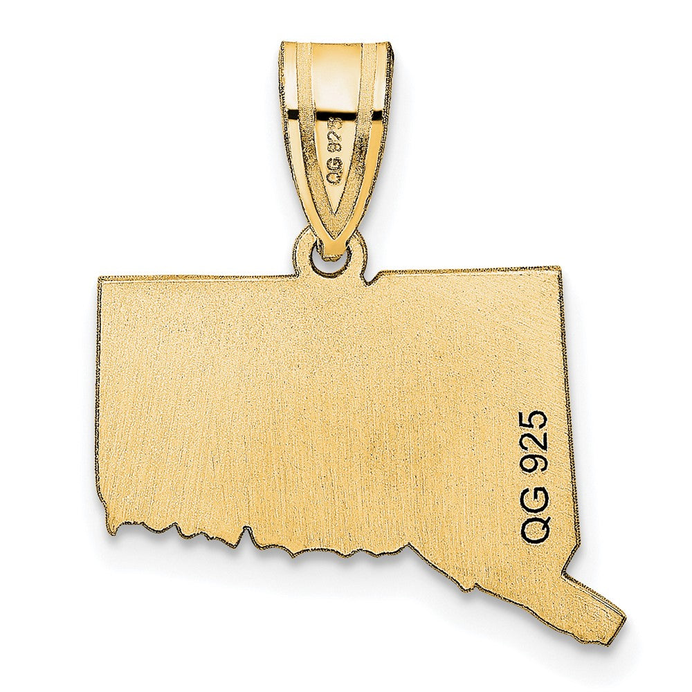 14K Yellow Gold 14Ky Connecticut State Pendant
