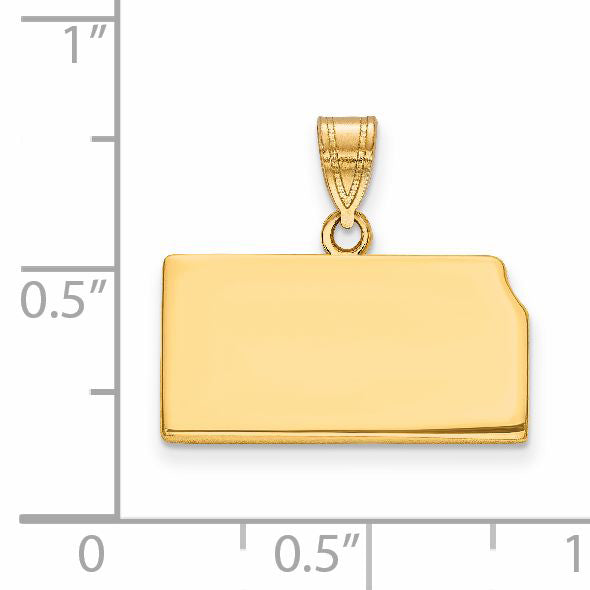 14K Yellow Gold 14Ky Kansas State Pendant