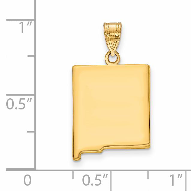 14K Yellow Gold 14Ky New Mexico State Pendant