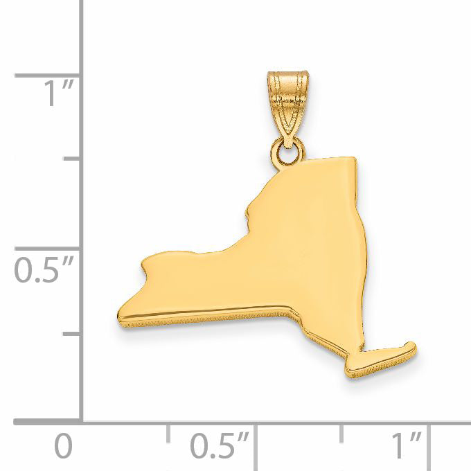 14k Yellow Gold 14KY New York State Pendant
