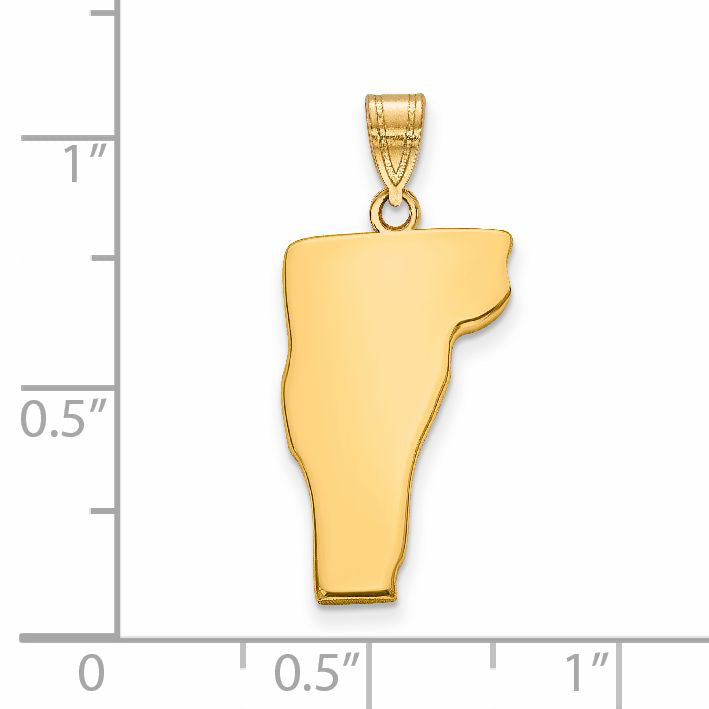14k Yellow Gold 14KY Vermont State Pendant