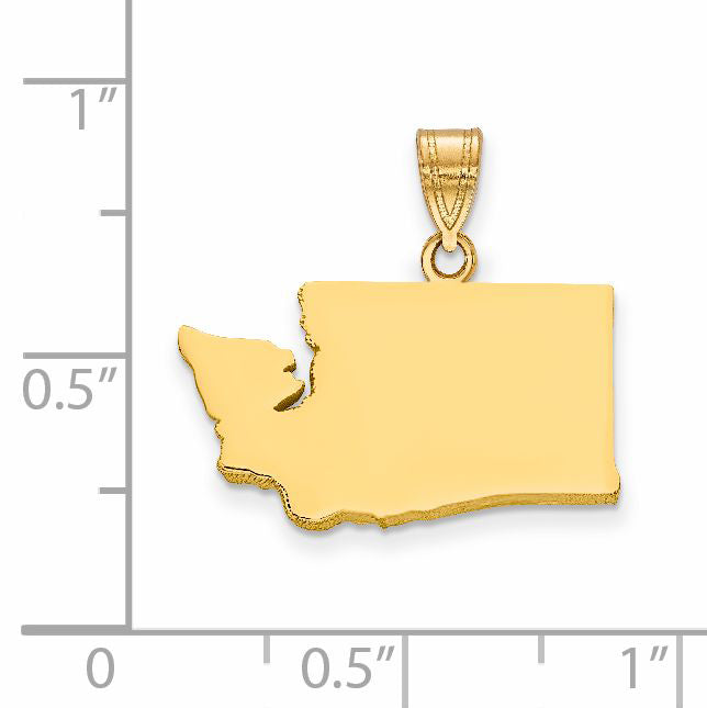 14K Yellow Gold 14Ky Washington State Pendant