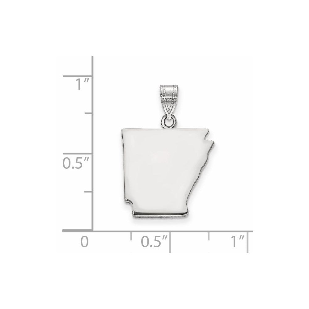 14K White Gold 14Kw Arkansas State Pendant