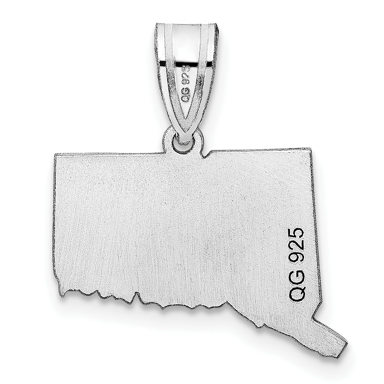 Sterling Silver Silver/Rhodium Plated Connecticut State Pendant