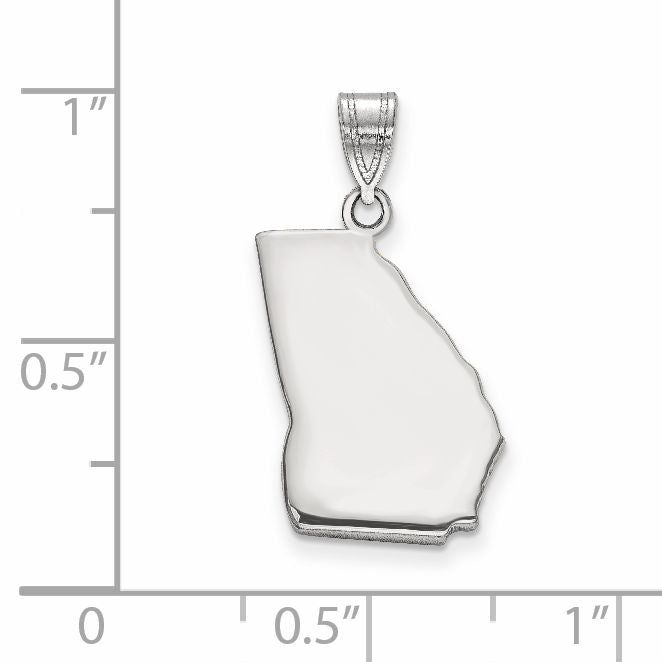 14k White Gold 14KW Georgia State Pendant
