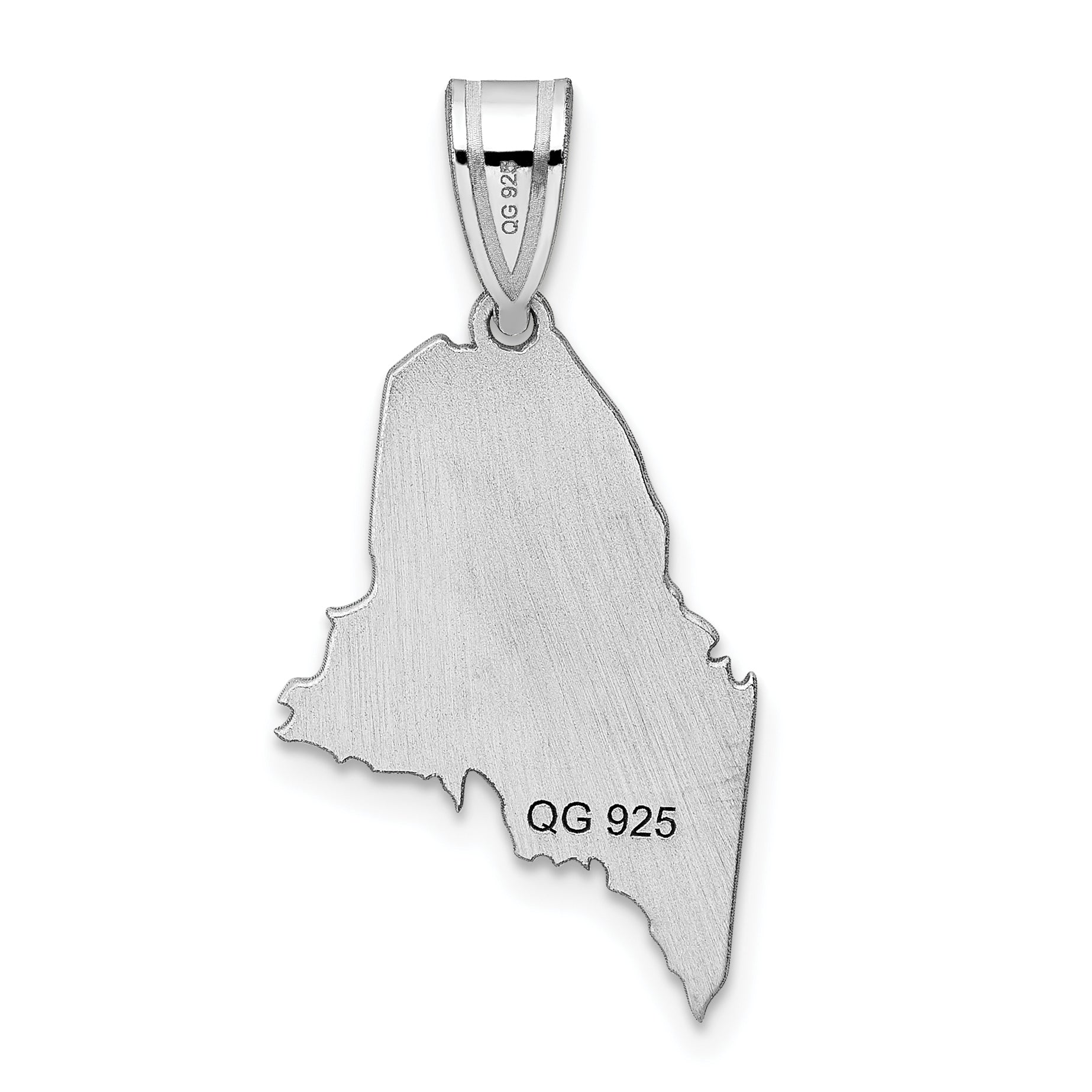 14K White Gold 14Kw Maine State Pendant