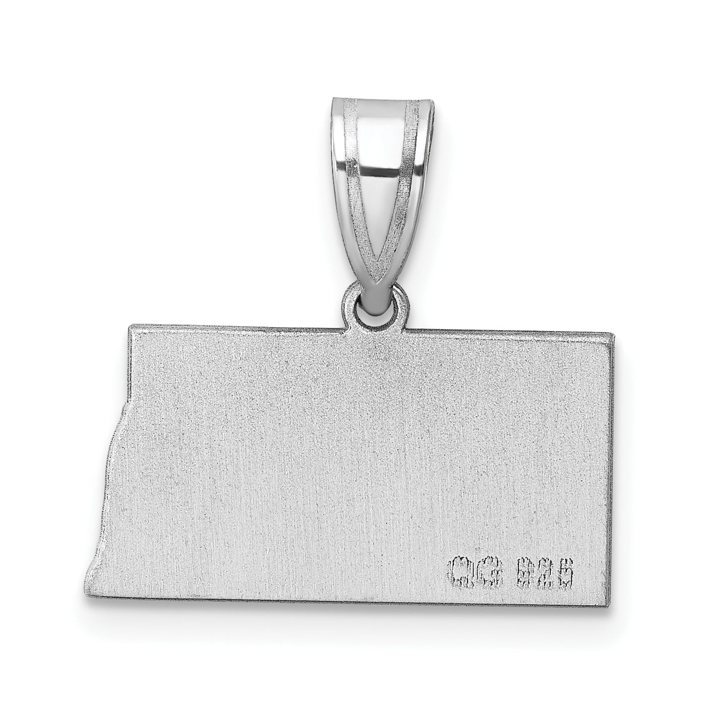 14K White Gold 14Kw North Dakota State Pendant