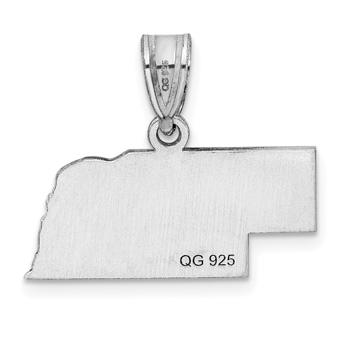 14K White Gold 14Kw Nebraska State Pendant