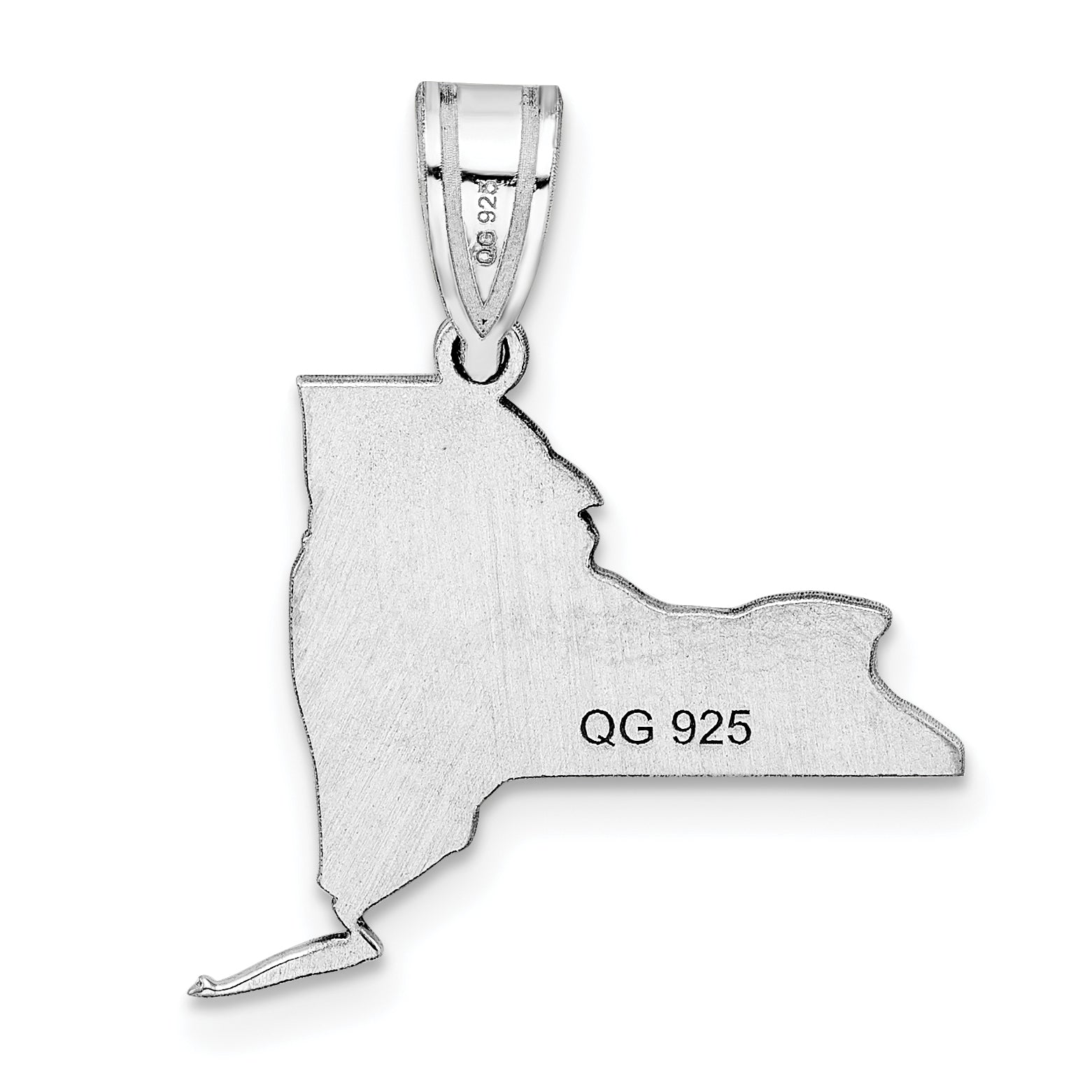 14k White Gold 14KW New York State Pendant