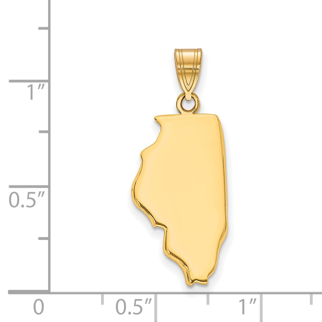 Gold Plated Sterling Silver/Gold Illinois State Pendant