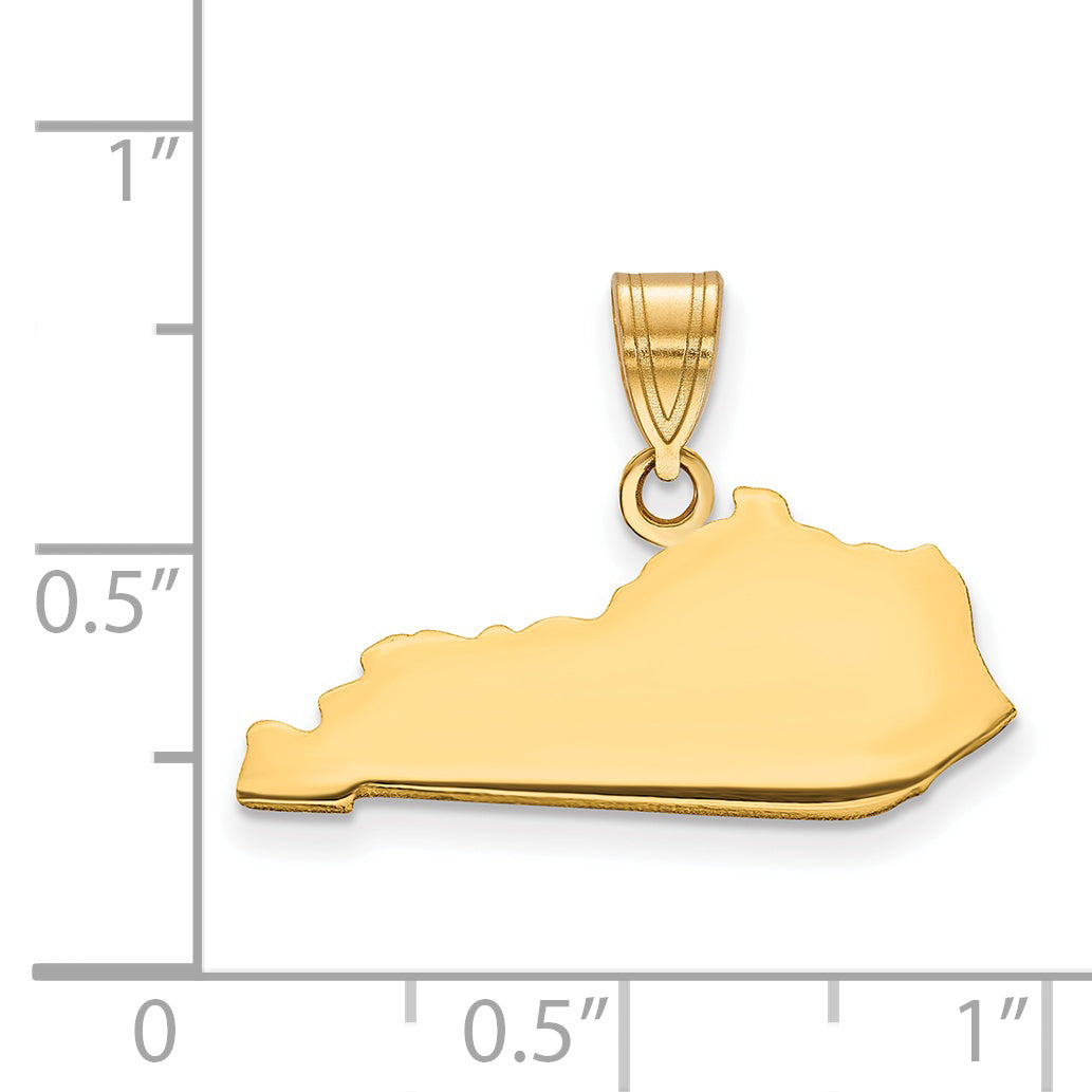 Gold Plated Sterling Silver/Gold Kentucky State Pendant