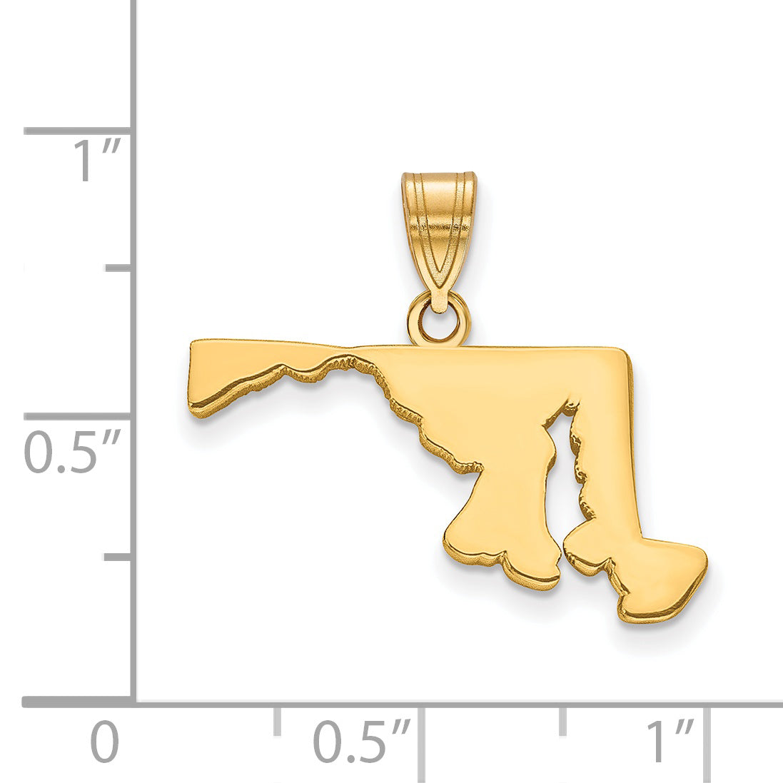 Gold Plated Sterling Silver/Gold Maryland State Pendant