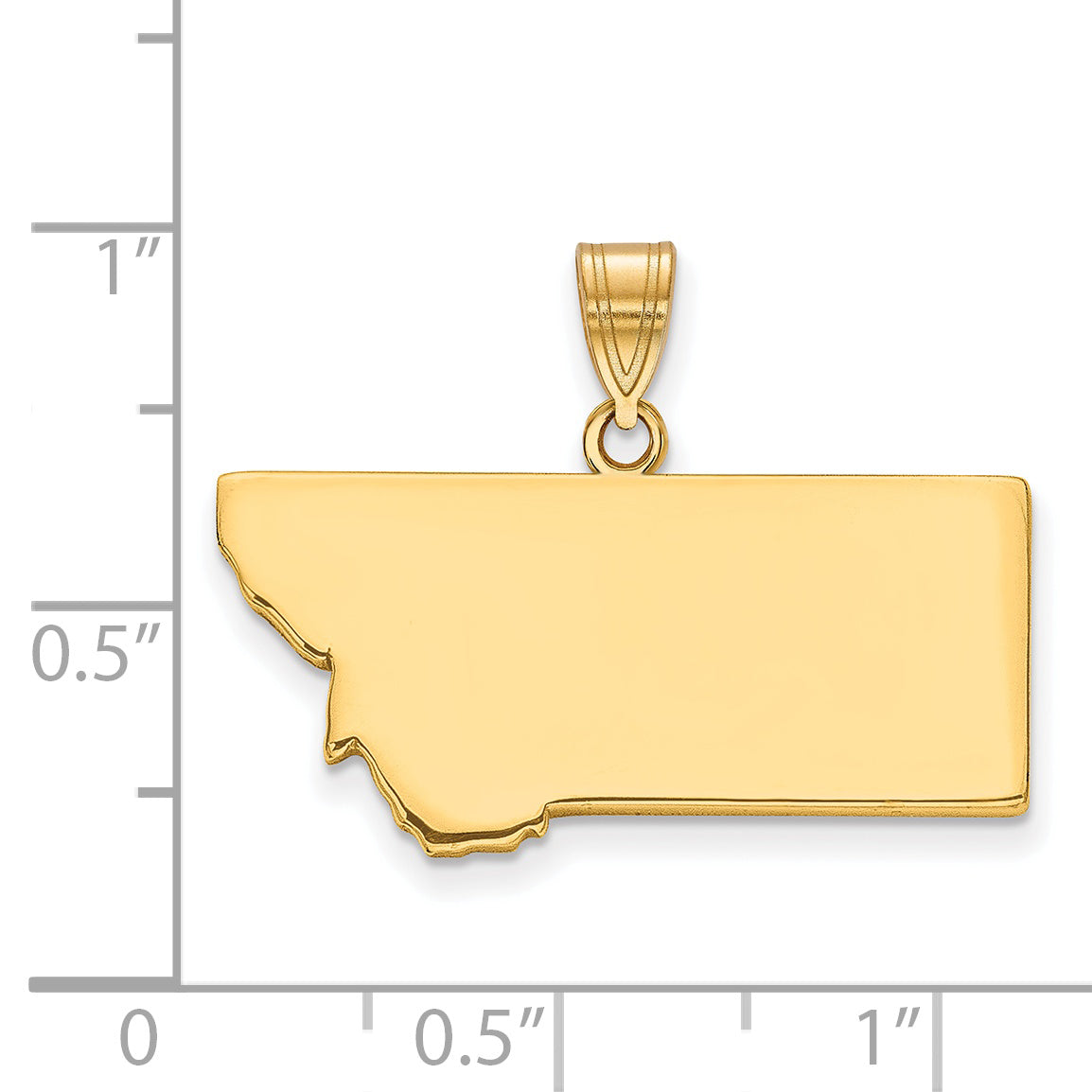 Gold Plated Sterling Silver/Gold Montana State Pendant